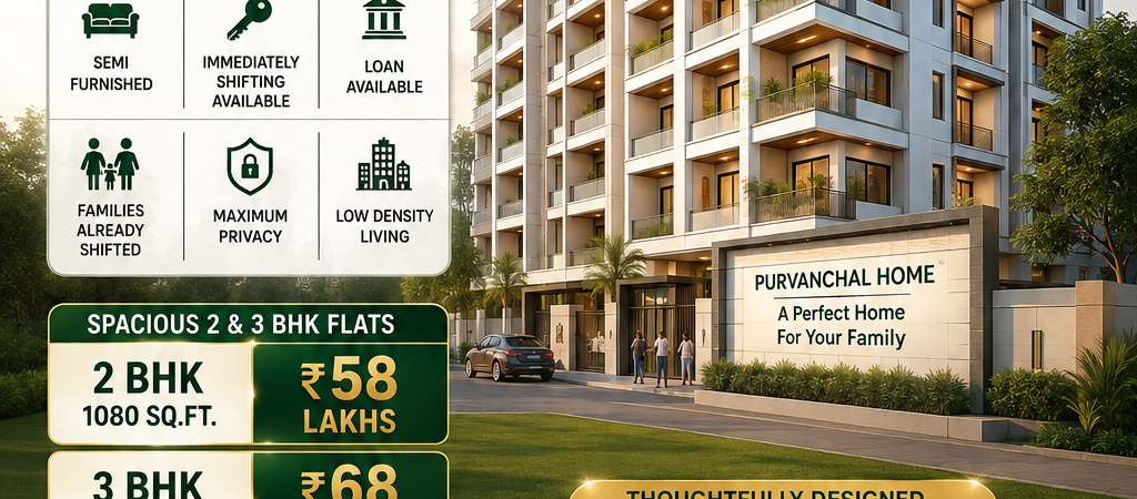 Purvanchal Home: Ready-to-Move, 2 & 3 BHK Flats in Techzone 7, Noida Extension